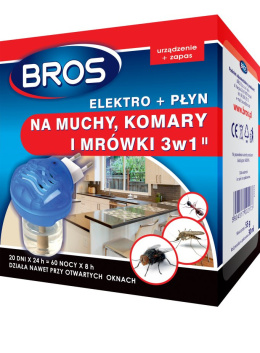 Elektrofumigator Owadobójczy z Płynem 3w1 Na Muchy Komary i Mrówki Bros