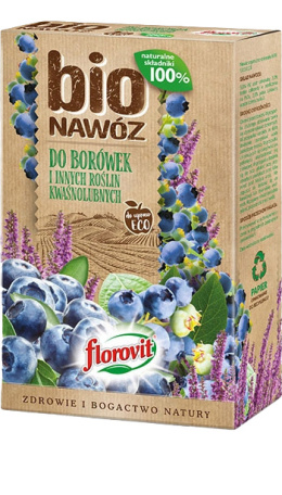 Nawóz do Borówek i Innych Roślin Kwaśnolubnych Mineralno Organiczny Granulat 1kg Bio Florovit