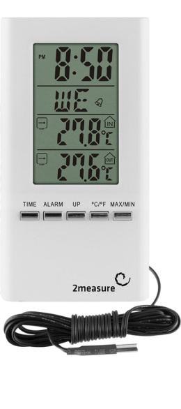 Termometr Elektroniczny Wewnetrzny z Sondą Zewnętrzna Temperatury 172802 2measure