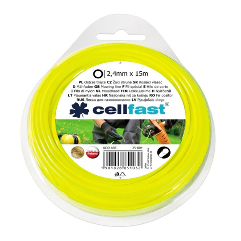 Żyłka do Podkaszarek Okrągła 2,4mm x 15mb Cellfast Żyłka do Podkaszarek Okrągła 2,4mm x 15mb Cellfast