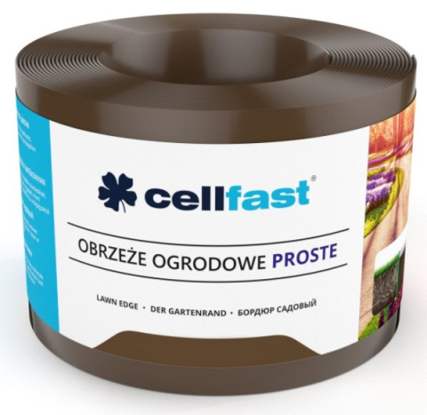 Obrzeże płaskie CELLFAST 10cm/dł 9m brąz wykonane z trwałego tworzywa Obrzeże płaskie CELLFAST 10cm/dł 9m brąz wykonane z trwałego tworzywa