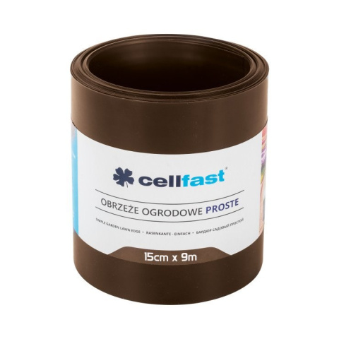 Obrzeże płaskie CELLFAST 15cm/dł.9m brąz wykonane z trwałego tworzywa Obrzeże płaskie CELLFAST 15cm/dł.9m brąz wykonane z trwałego tworzywa