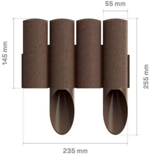 Obrzeże palisada 25,5cm/2,3 STANDARD Cellfast schemat wymiarów Obrzeże palisada 25,5cm/2,3 STANDARD Cellfast schemat wymiarów