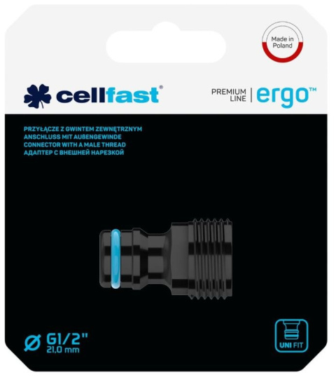 Przyłącze gwint zewnętrzny 1/2" do ujęcia wodyERGO Cellfast Przyłącze gwint zewnętrzny 1/2" do ujęcia wodyERGO Cellfast