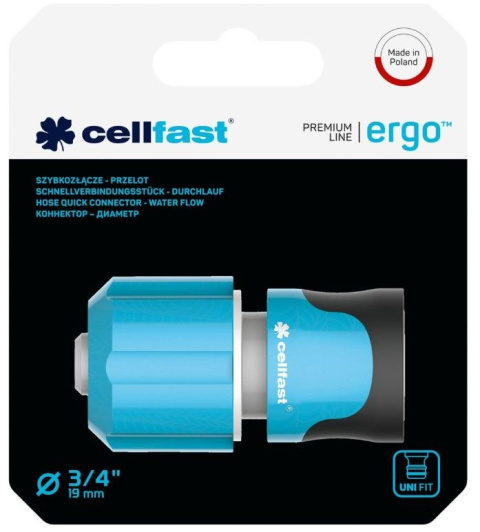 Szybkozłączka przelot 3/4" ERGO z trzema zaciskami Cellfast Szybkozłączka przelot 3/4" ERGO z trzema zaciskami Cellfast