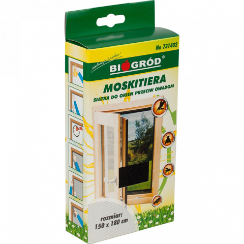 Moskitiera Siatka Przeciw Owadom Do Okna 150cm x 180cm Czarna Biogród
