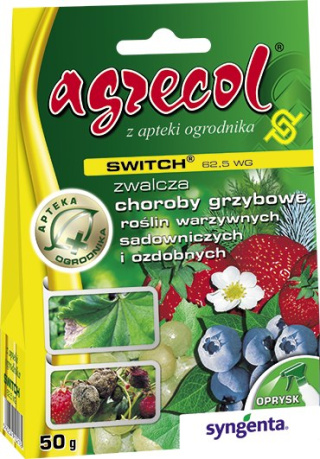 Switch 62,5 WG 10g Fungicyd Środek Grzybobójczy Do Zwalczania Chorób Grzybowych w Uprawach Roślin Agrecol