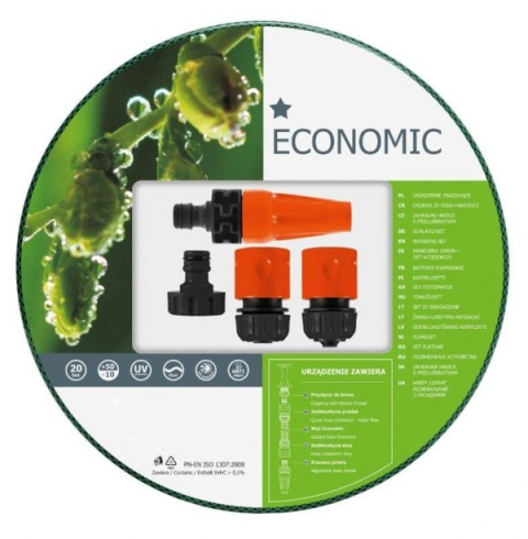 Wąż grodowy końcówki ECONOMIC 1/2" 20mb elastyczny Cellfast