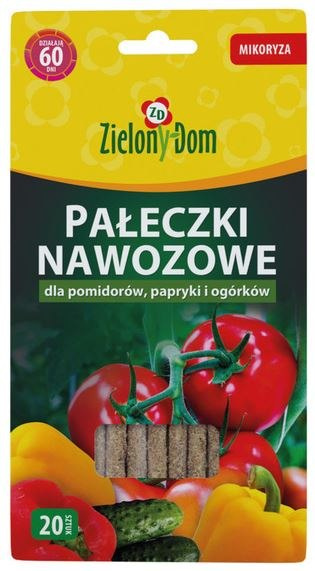 Pałeczki nawozowe mikoryza do pomidora, papryki i ogórka Zielony Dom Pałeczki nawozowe mikoryza do pomidora, papryki i ogórka Zielony Dom