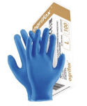 Rękawice Ochronne z Nitrylu Bezpudrowe Niebieskie S-(7) 100szt OX-NIT-PF Ogrifox