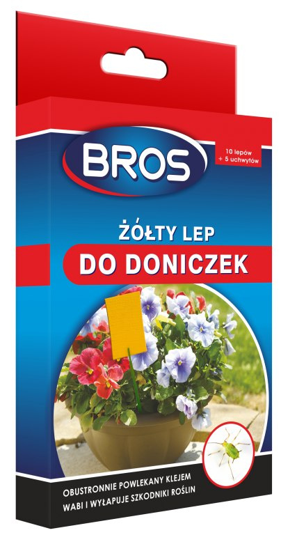 Pułapka Lep Na Owady Do Doniczek Żólty 10szt Do Wabienia Szkodników Roślin Bros Pułapka Lep Na Owady Do Doniczek Żólty 10szt Do Wabienia Szkodników Roślin Bros