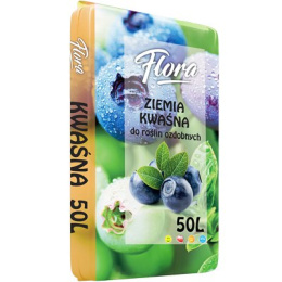 Ziemia Podłoże Kwaśna do Roślin Ozdobnych 50L FLORA