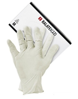 Rękawice Ochronne Lateksowe Białe L-(9) 100szt. RALATEX(22) W Reis