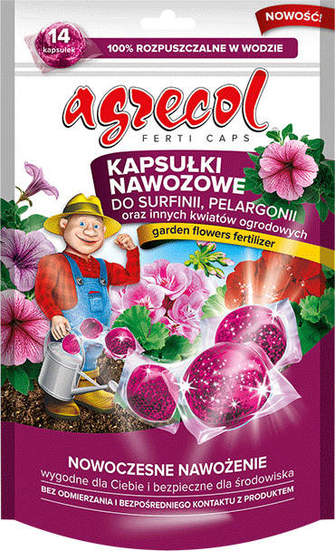 Kapsułki Nawozowe Do Surfinii Pelargonii oraz Innych Kwiatów Mineralny 210g Agrecol Kapsułki Nawozowe Do Surfinii Pelargonii oraz Innych Kwiatów Mineralny 210g Agrecol