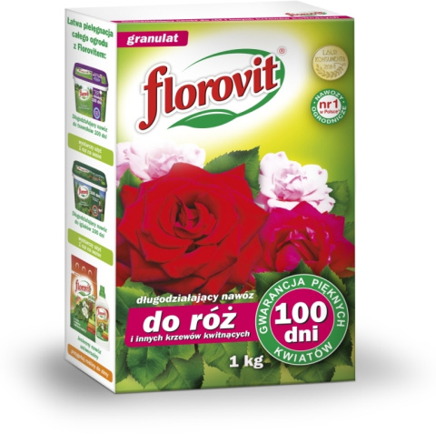 Nawóz Do Róż i Innych Krzewów Długodziałający 100dni Mineralny Granulat 1kg Florovit Nawóz Do Róż i Innych Krzewów Długodziałający 100dni Mineralny Granulat 1kg Florovit
