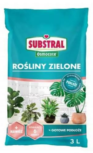 Podłoże Ogrodnicze Do Roślin Zielonych z Nawozem 3l Osmocote Substral Podłoże Ogrodnicze Do Roślin Zielonych z Nawozem 3l Osmocote Substral