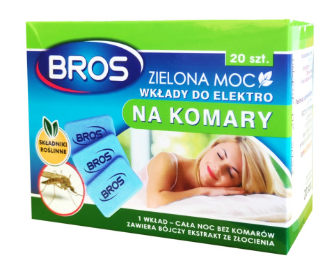 Wkład Do Elektrofumigatora Owadobójczego Na Komary Zielona Moc 20szt Bros