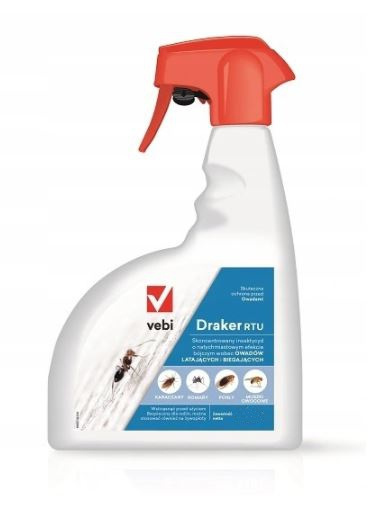 Draker RTU Spray Środek Owadobójczy Na Mrówki Pchły Kleszcze Komary 1l vebi Draker RTU Spray Środek Owadobójczy Na Mrówki Pchły Kleszcze Komary 1l vebi