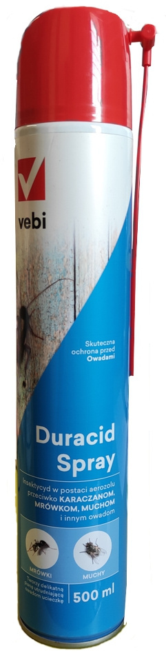 Duracid Spray Środek Owadobójczy Na Karaczany Mrówki Muchy Komary i Osy 500ml vebi Duracid Spray Środek Owadobójczy Na Karaczany Mrówki Muchy Komary i Osy 500ml vebi