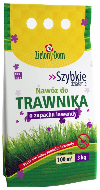 Nawóz Do Trawy o Zapachu Lawendy Mineralny Granulat 3kg Zielony Dom Nawóz Do Trawy o Zapachu Lawendy Mineralny Granulat 3kg Zielony Dom
