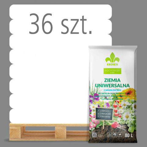 Ziemia Ogrodnicza Uniwersalna z Nawilżaczem i ECOFIBREX 80l x 36szt Kronen Ziemia Ogrodnicza Uniwersalna z Nawilżaczem i ECOFIBREX 80l x 36szt Kronen