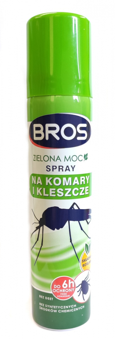 Spray Na Komary i Kleszcze Zielona Moc 90ml Środek Owadobójczy Na Owady Latające Bros Spray Na Komary i Kleszcze Zielona Moc 90ml Środek Owadobójczy Na Owady Latające Bros