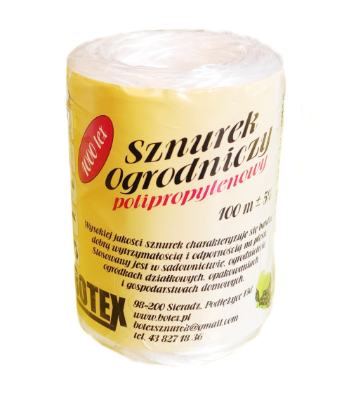 Sznurek Ogrodniczy TEX 1000 Polipropylenowy UV 100mb Botex Sznurek Ogrodniczy TEX 1000 Polipropylenowy UV 100mb Botex