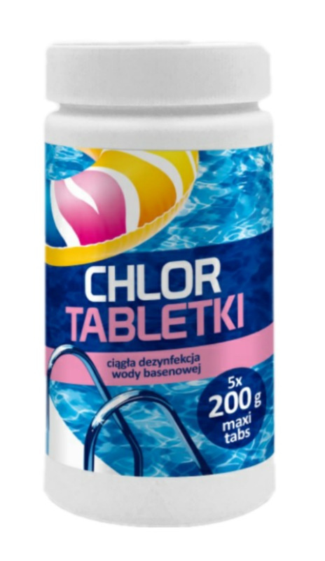 Chlor Do Basenu 95% Tabletki 200g x 5szt 1kg Chlor Long Tabs Maxi Gamix Chlor Do Basenu 95% Tabletki 200g x 5szt 1kg Chlor Long Tabs Maxi Gamix