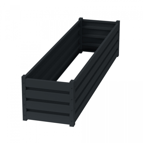 Kwietnik Rabata Ogrodowa 200cm x 50cm x 40cm Metalowa Antracyt KD4 Garden Steel Kwietnik Rabata Ogrodowa 200cm x 50cm x 40cm Metalowa Antracyt KD4 Garden Steel