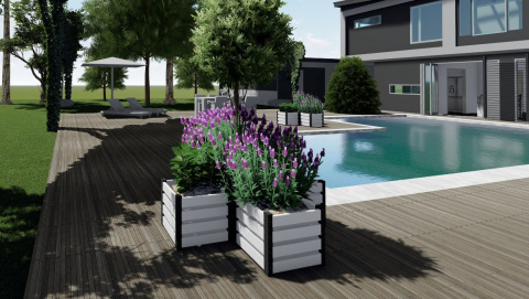 Kwietnik Rabata Ogrodowa 50cm x 50cm x 40cm Metalowa Antracyt KM4 Garden Steel