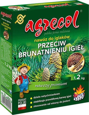 Nawóz Do Iglaków Przeciw Brązowieniu Igieł Mineralny Granulat 1,2kg Agrecol Nawóz Do Iglaków Przeciw Brązowieniu Igieł Mineralny Granulat 1,2kg Agrecol