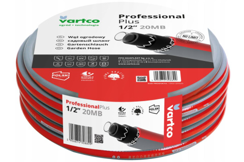 Wąż Ogrodowy 1/2" Sześcio Warstwowy 20mb Professional Plus Vartco