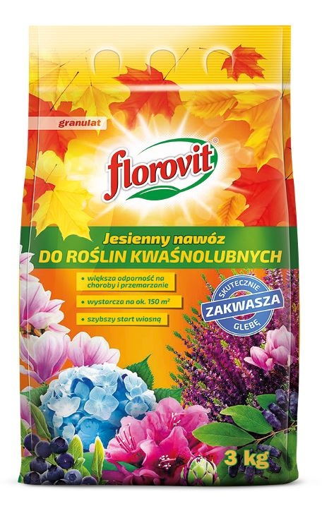 Nawóz Jesienny do Roślin Kwaśnolubnych 3kg Florovit Nawóz Jesienny do Roślin Kwaśnolubnych 3kg Florovit