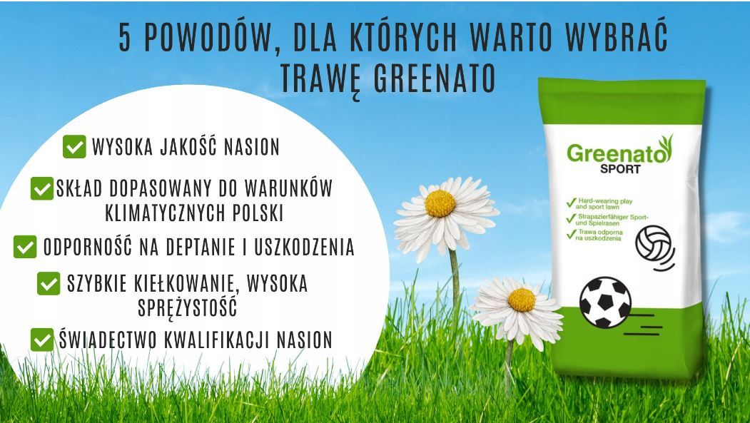 Trawa Sportowa Greenato Sport Odporna na Uszkodzenia 25kg Trawa Sportowa Greenato Sport Odporna na Uszkodzenia 25kg