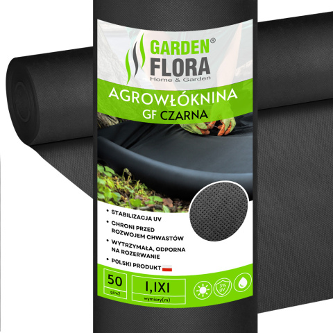 Agrowłóknina Czarna 50g/m2 UV 1,1m x 1mb GF Agro Agrowłóknina Czarna 50g/m2 UV 1,1m x 1mb GF Agro