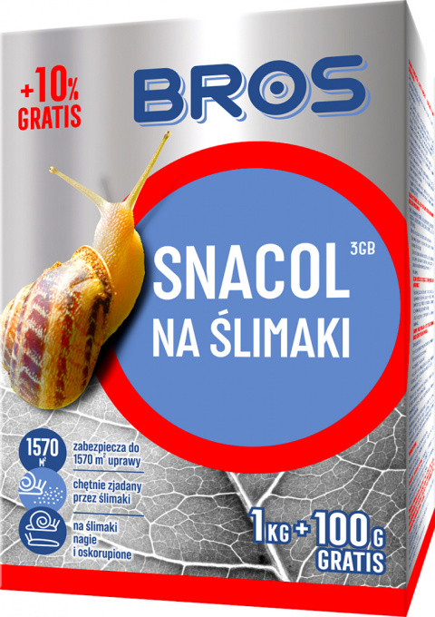 Snacol 3 GB 1,1kg Granulat Moluskocyd Środek Ślimakobójczy Bros Snacol 3 GB 1,1kg Granulat Moluskocyd Środek Ślimakobójczy Bros