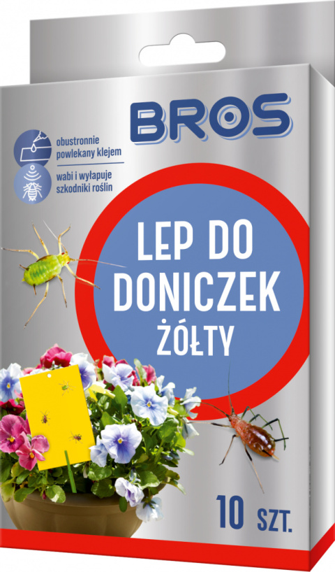 Pułapka Lep Na Owady Do Doniczek Żólty 10szt Do Wabienia Szkodników Roślin Bros Pułapka Lep Na Owady Do Doniczek Żólty 10szt Do Wabienia Szkodników Roślin Bros