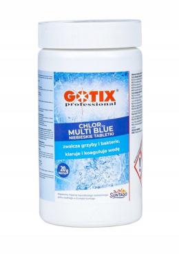 Chlor Do Basenu 80% Multi Tabletki Niebieskie 20g x 50szt 1kg ChlorTix Multi Blue Gotix