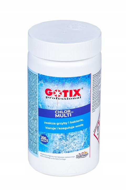 Chlor Do Basenu 80% Multi Tabletki 200g x 5szt 1kg ChlorTix Multi Gotix Chlor Do Basenu 80% Multi Tabletki 200g x 5szt 1kg ChlorTix Multi Gotix