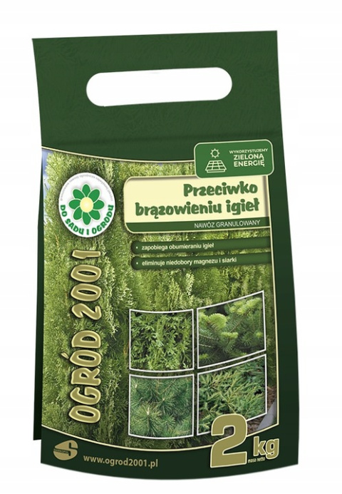 Nawóz Do Iglaków Przeciwko Brązowieniu Igieł Mineralny Granulat 2kg Siarkopol