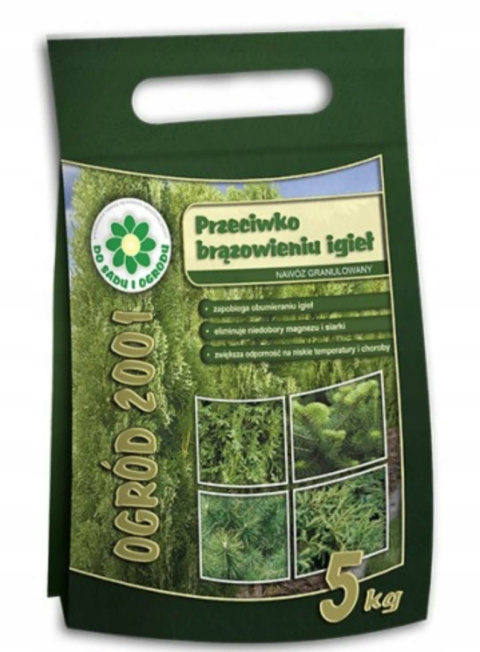 Nawóz Do Iglaków Przeciwko Brązowieniu Igieł Mineralny Granulat 5kg Siarkopol Nawóz Do Iglaków Przeciwko Brązowieniu Igieł Mineralny Granulat 5kg Siarkopol