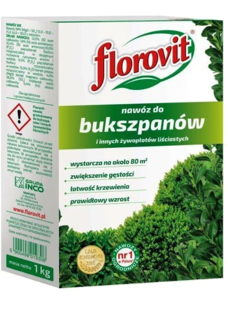 Nawóz Do Bukszpanów Mineralny Granulat 1kg Karton Florovit Nawóz Do Bukszpanów Mineralny Granulat 1kg Karton Florovit