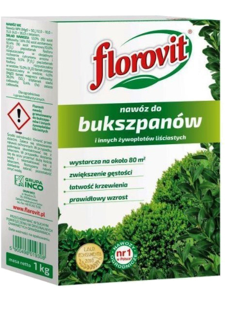 Nawóz Do Bukszpanów Mineralny Granulat 1kg Karton Florovit