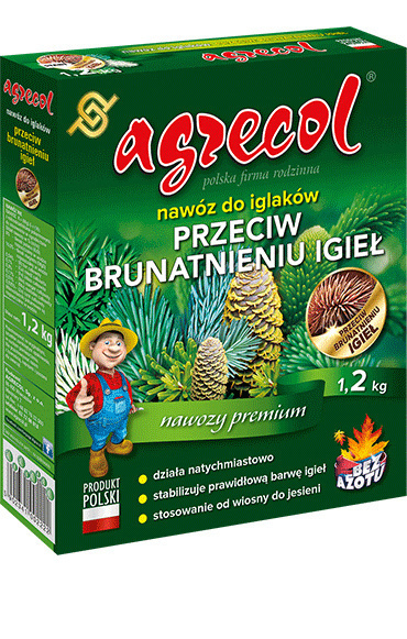 Nawóz Do Iglaków Przeciw Brązowieniu Igieł Mineralny Granulat 1,2kg Agrecol Nawóz Do Iglaków Przeciw Brązowieniu Igieł Mineralny Granulat 1,2kg Agrecol