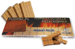 Podpałka Do Grilla i Kominka Kostka Szara 40szt Podpal.pl