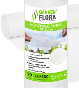 Agrowłóknina Biała 20g/m2 UV 1,6m x 300mb GF Agro