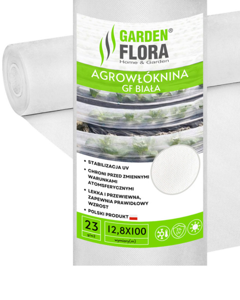 Agrowłóknina Biała 23g/m2 UV 12,80mb x 100mb GF Agro