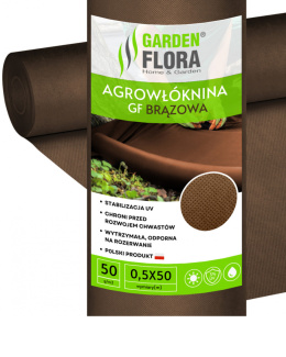 Agrowłóknina Brązowa 50g/m2 UV 0,5m x 50mb GF Agro