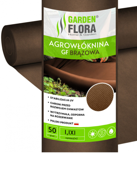 Agrowłóknina Brązowa 50g/m2 UV 1,1m x 1mb GF Agro