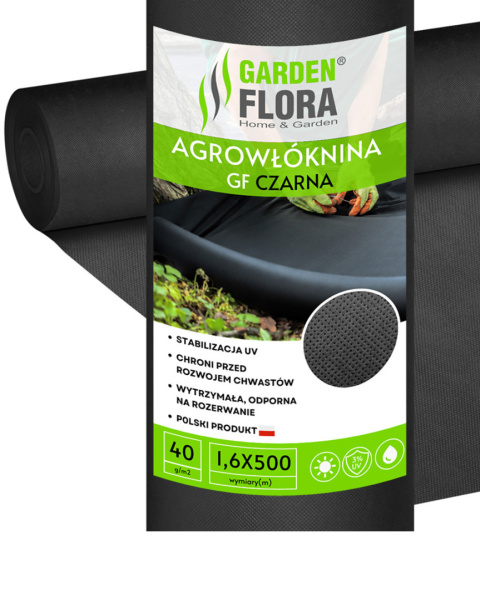 Agrowłóknina Czarna 45g/m2 UV 1,6m x 500mb AgroPol Agrowłóknina Czarna 45g/m2 UV 1,6m x 500mb AgroPol